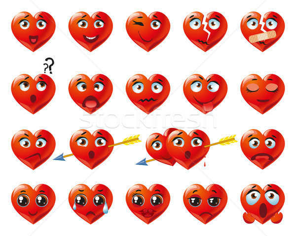 心脏 · 情感 / red heart icons set, emotion variation, emoji