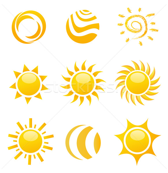 商业照片 / 矢量图: 集    太阳    性质    光 / set of glossy sun
