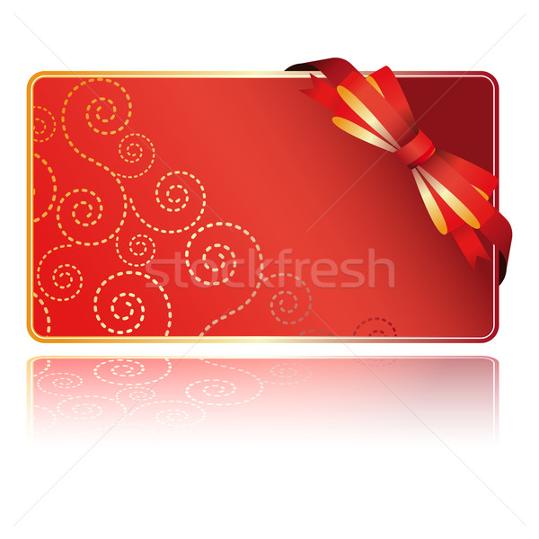 矢量图 欢迎 红色 卡 弓 纸 黄金 greeting red