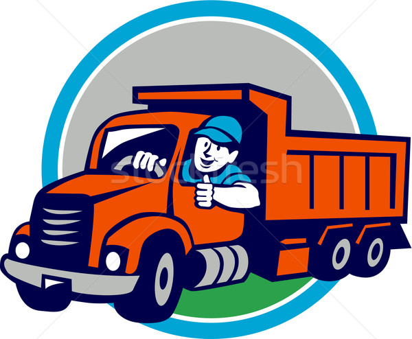 商业照片: 卡车 · 司机 ·圆· 漫画 · 插图