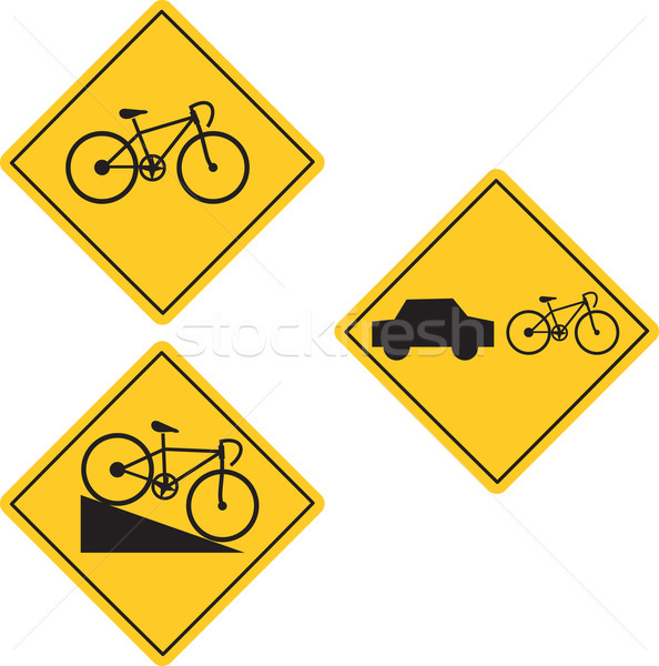 商业照片: 自行车 · 路标 · 符号 · 插图 · 道路 · 交通标志