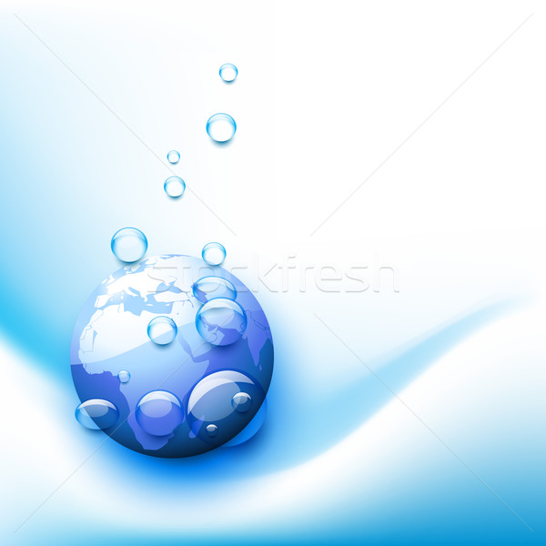 水滴    地图    抽象    艺术 / vector earth with water droplets