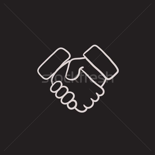 商业照片: 握手 · 素描 · 图标 · 向量 · 孤立 · 手工绘制