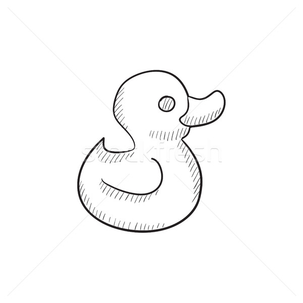 bath duck sketch icon for infographic