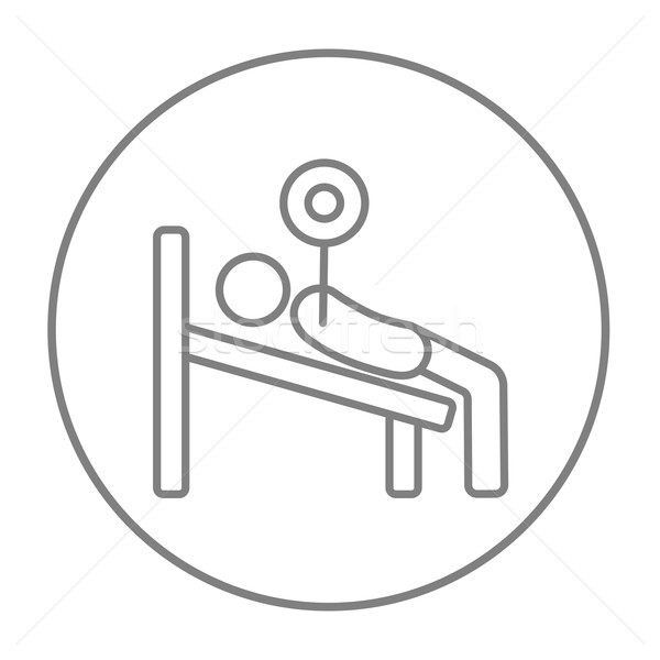 商业照片: 男子 · 长凳 · 杠铃 ·线· 图标