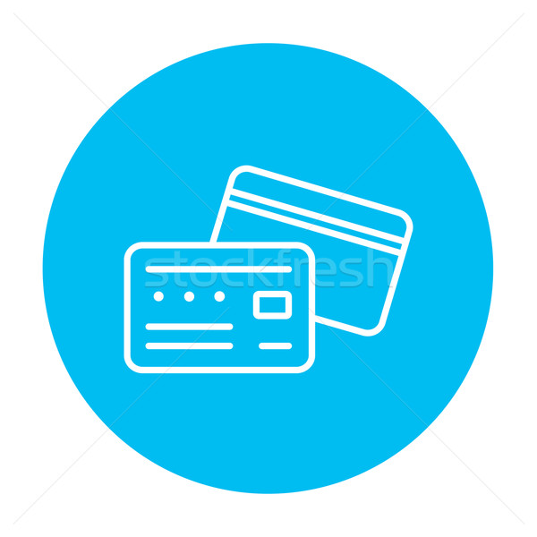商业照片: 信用卡 ·线· 图标 · 网页 · 移动 · 信息图表