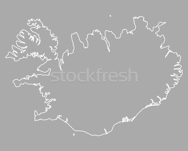 商业照片 / 矢量图: 地图 · 冰岛 · 背景 · 孤立 · 插图 / map of