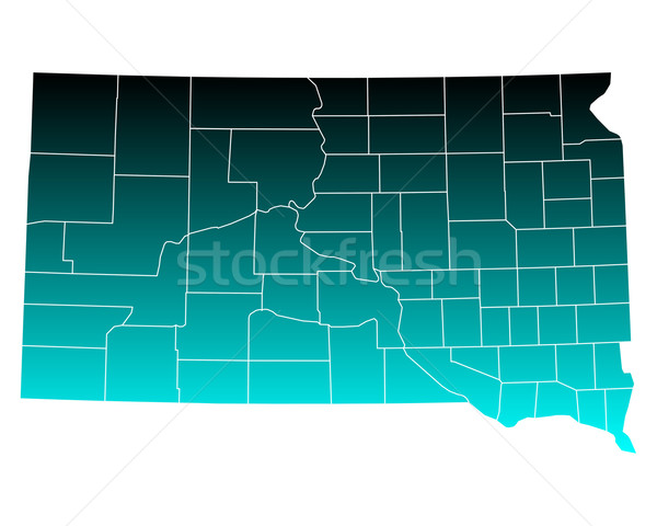 商业照片: 地图 · 南达科他州 · 绿色 · 蓝色 · 美国 · 向量图片