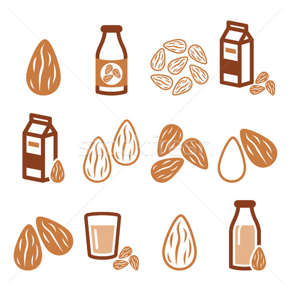商业照片: 杏仁 · 牛奶 · 向量 · 食品