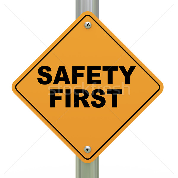 第一    3d图    路标    健康 / 3d illustration of safety first