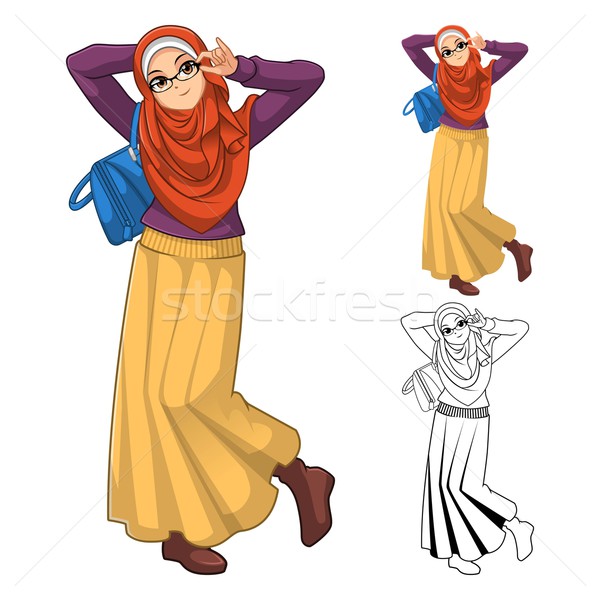 商业照片: 穆斯林 · 女子 · 时尚 ·橙· 面纱