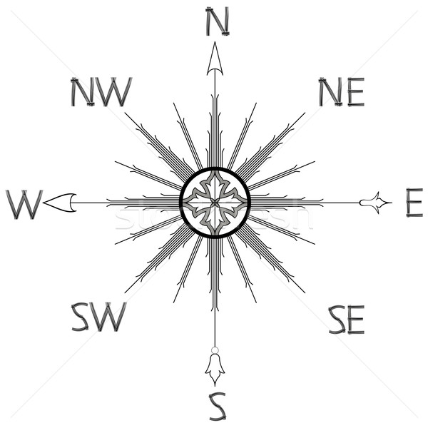 商业照片: 风· 玫瑰 · 指南针 · 侧影 ·白· 抽象