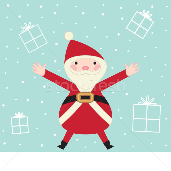 雪花 · 快乐 · 性质 / retro vector illustration of santa