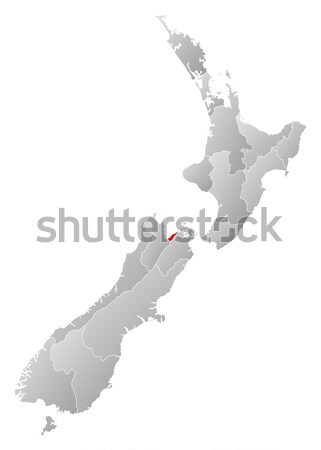 商业照片: 地图 · 新西兰 · 政治 · 地区 · 抽象
