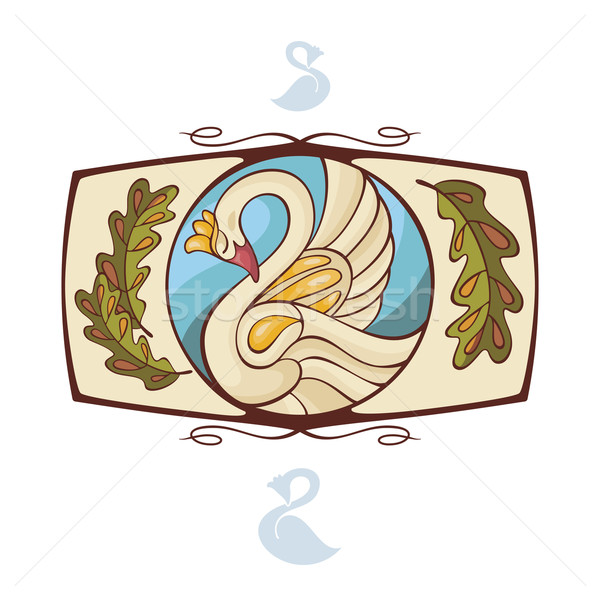 卡 · 翅膀 / abstract vector illustration with a beautiful swan