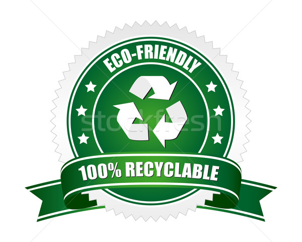 stock photo: 100% recyclable seal