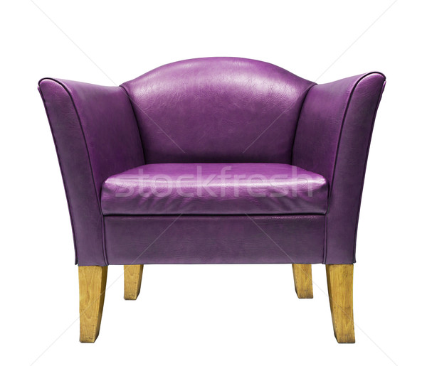 商业照片: 昂贵 · 紫色 · 皮革 · 扶手椅 · 孤立 ·白