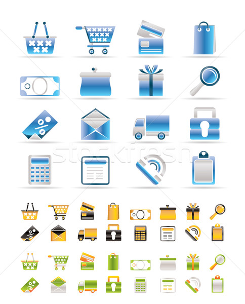 stock vector illustration: online shop icons - vector icon set
