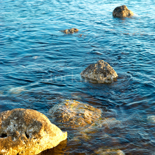 seascape at sunset.