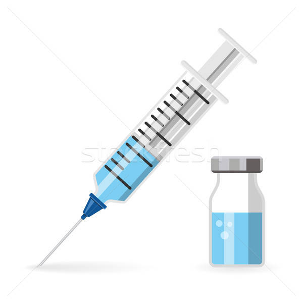 Plastic Medical Syringe and Vial Icon Stock photo © -TAlex-