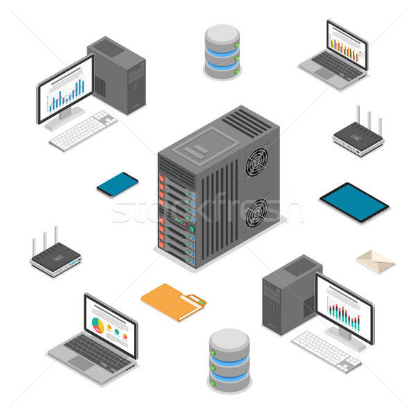 Data Network Technology Isometric Stock photo © -TAlex-