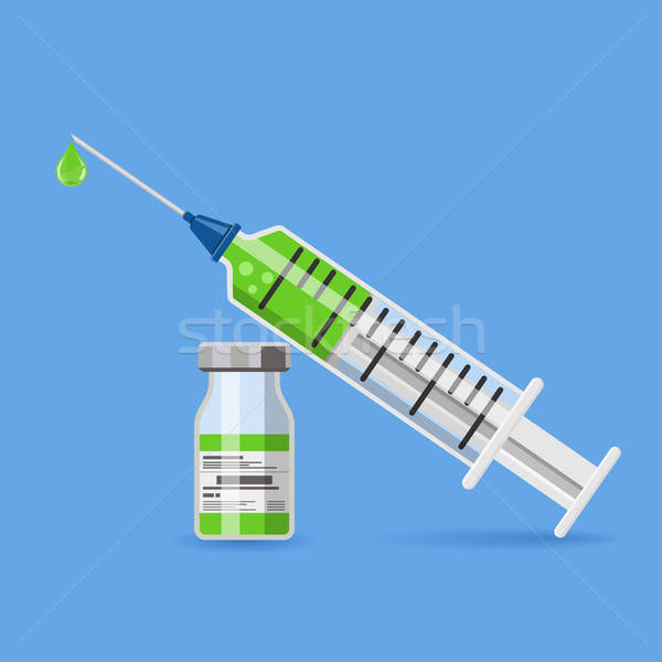 Plástico médico seringa vial ícone agulha Foto stock © -TAlex-