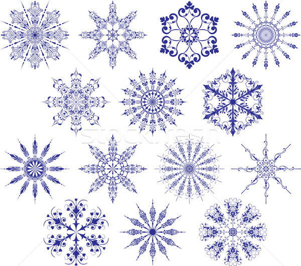 Collection of snowflakes, vector Stock photo © -TAlex-
