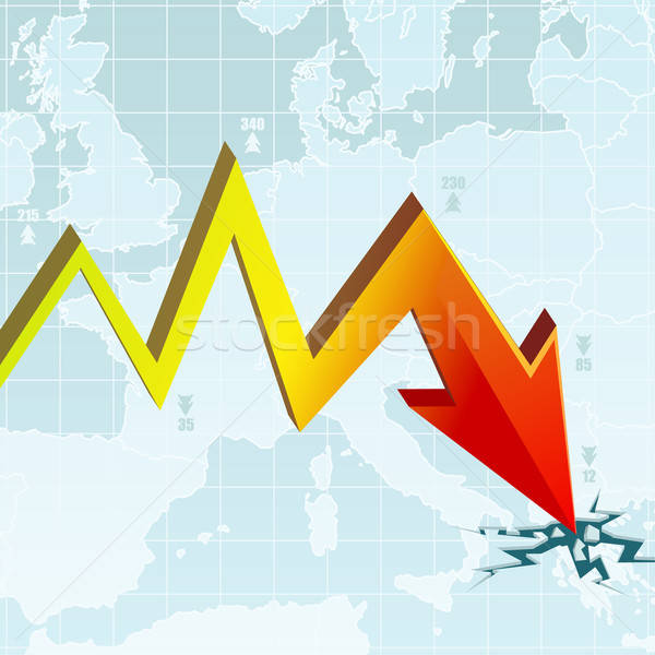 Gazdasági válság grafikon európai térkép gyakoriság Stock fotó © -TAlex-