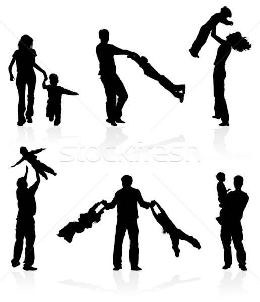 Silhouettes of parents with children Stock photo © -TAlex-