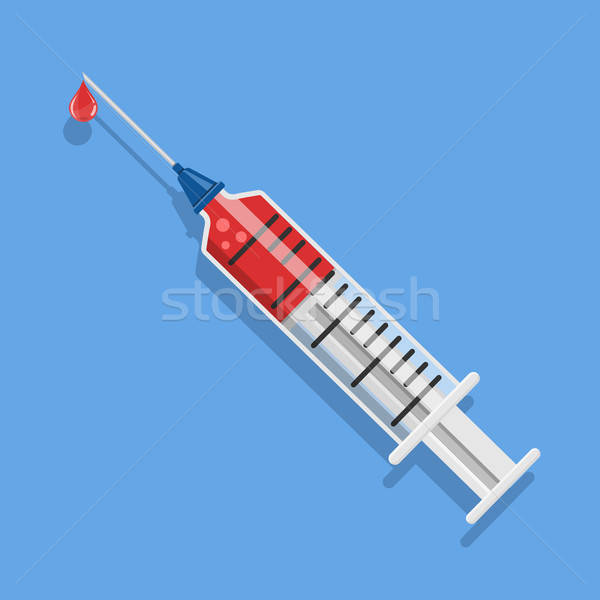 Plastic medical seringă icoană ac picătură Imagine de stoc © -TAlex-