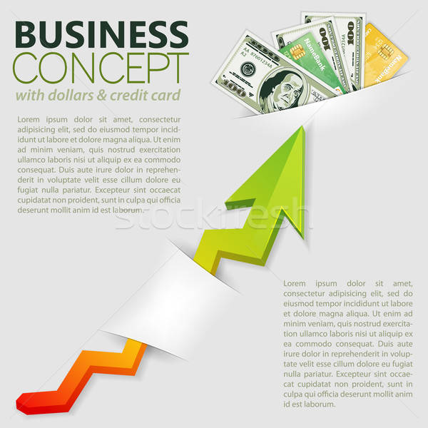 Succes business pack dollar grafiek sjabloon Stockfoto © -TAlex-