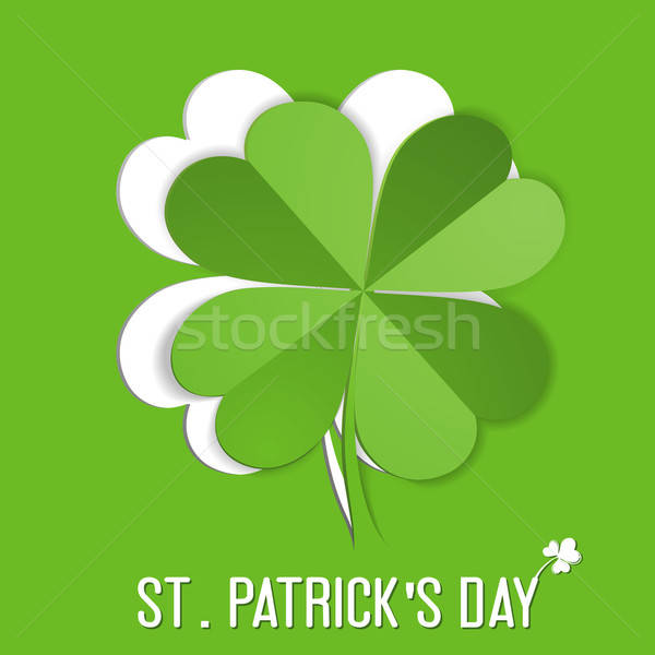 день наклейку лист Shamrock клевера зеленый Сток-фото © -TAlex-