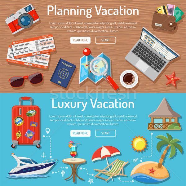 Planification luxe vacances tourisme horizontal bannières [[stock_photo]] © -TAlex-