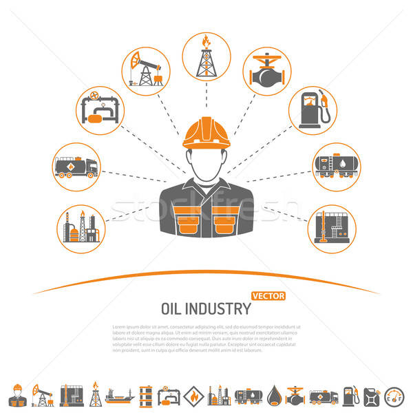 Przemysł naftowy produkcji transport oleju benzyny dwa Zdjęcia stock © -TAlex-