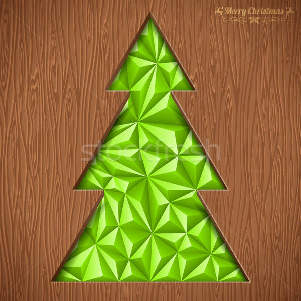 Foto stock: Natal · triângulo · mosaico · padrão · árvore · madeira
