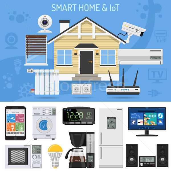 Smart home Internet Sachen Smartphone Haus Stock foto © -TAlex-