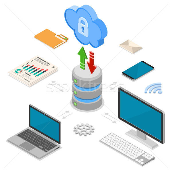 Cloud Computing Technology Isometric Stock photo © -TAlex-