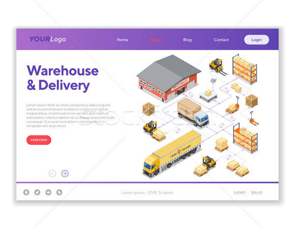 Warehouse Storage and Delivery Isometric Infographics Stock photo © -TAlex-