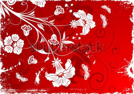 Floral silhouette sexy girl vecteur femme fille [[stock_photo]] © -TAlex-