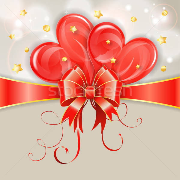 ストックフォト: バレンタインデー · グリーティングカード · カード · 心 · 弓 · テクスチャ