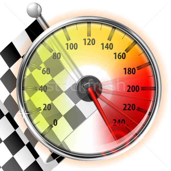 Stock photo: Speedometer with Flag