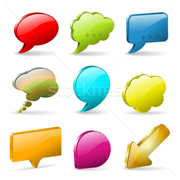 Conjunto 3D discurso pensamento bubbles Foto stock © -TAlex-