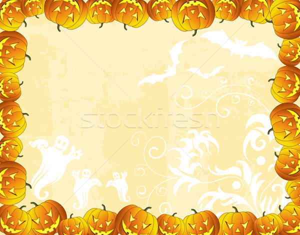 Halloween spook abstract frame oranje leuk Stockfoto © -TAlex-