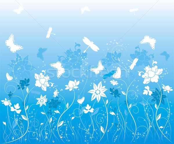 Stock photo: Background flower with butterfly