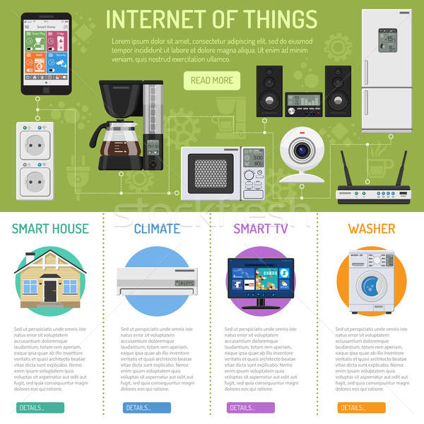 Smart дома интернет вещи Инфографика смартфон Сток-фото © -TAlex-