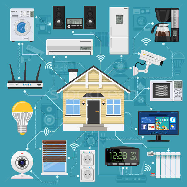 Smart home Internet Sachen Haus Geräte Stock foto © -TAlex-