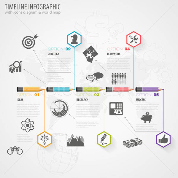 Timeline afaceri creioane icoane număr Imagine de stoc © -TAlex-