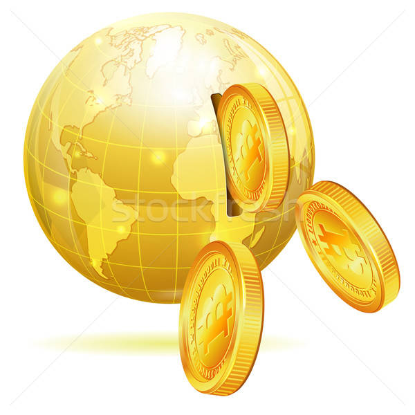 Globális pénzügyi pénz Föld vektor ikon Stock fotó © -TAlex-
