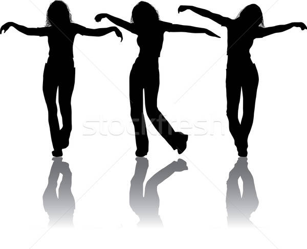 Vector silhouettes young girl Stock photo © -TAlex-