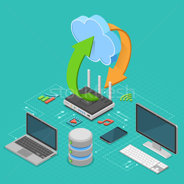 Cloud Computing Technology Isometric Stock photo © -TAlex-